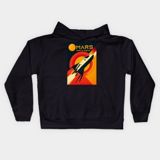 Mars Adventure Vintage Travel Poster Kids Hoodie